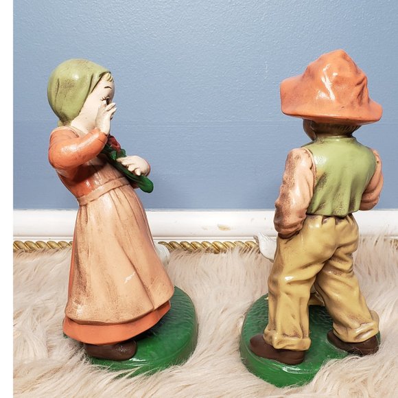 VINTAGE HOLLAND MOLD DUTCH BOY & GIRL WITH GEESE - Picture 5 of 7